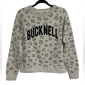 League Collegiate Wear Bucknell Leopard Print Sweatshirt Gray Women’s Size M